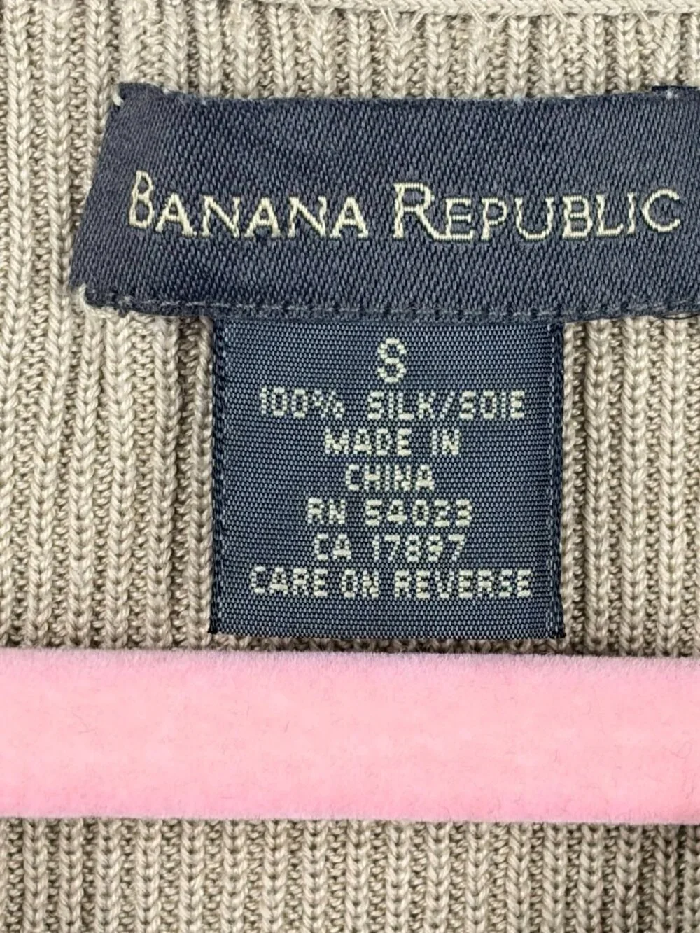 2/$30 Banana Republic Rib Knit Silk V-Neck Cardigan Tan Small #A2283